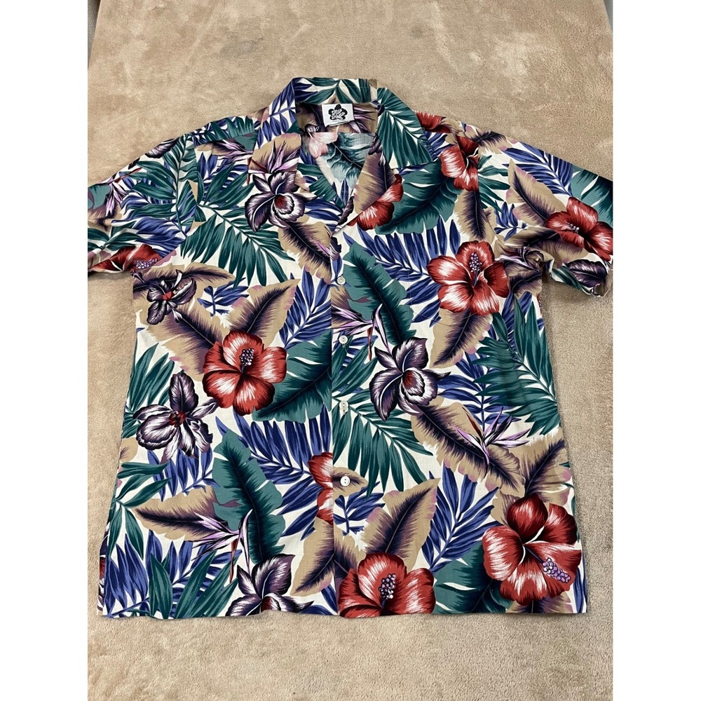 Vintage Hilo Hattie Tropical Aloha Camp Shirt Men's XL Cotton Rayon S/S EUC